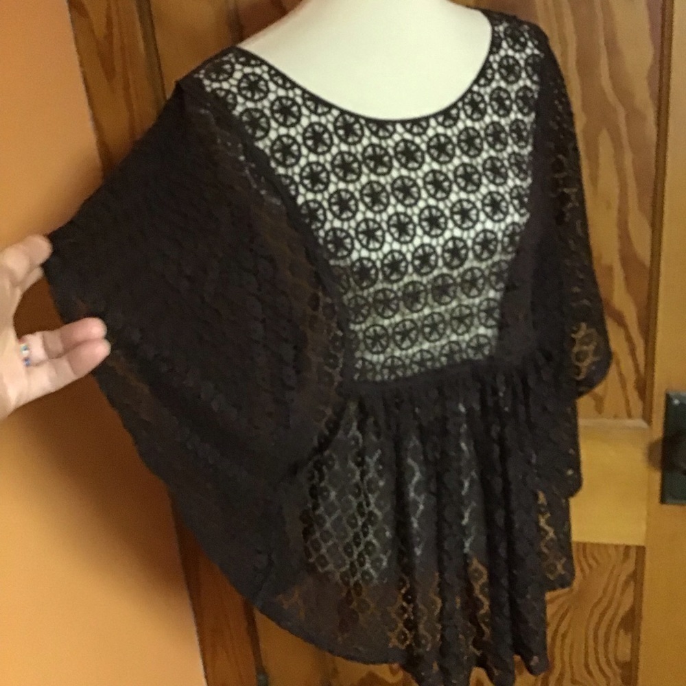 Brown lace boho hippie chic cover up - Picture 5 of 10